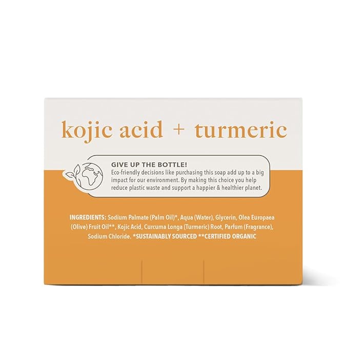 Kojic Acid Soap with Turmeric - Skin Illuminating & Spot Balancing - Natural Face & Body Soap - Evens Complexion - Organic Ingredients - Set of 3