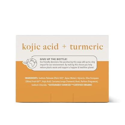 Kojic Acid Soap with Turmeric - Skin Illuminating & Spot Balancing - Natural Face & Body Soap - Evens Complexion - Organic Ingredients - Set of 3