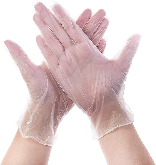 Jointown Medical Clear Vinyl Exam Gloves - Latex-Free & Powder-Free - VGPF3003 (Case of 1000,Clear), Large