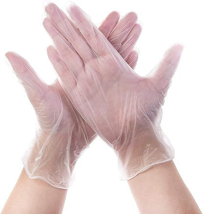 Jointown Medical Clear Vinyl Exam Gloves - Latex-Free & Powder-Free - VGPF3003 (Case of 1000,Clear), Large