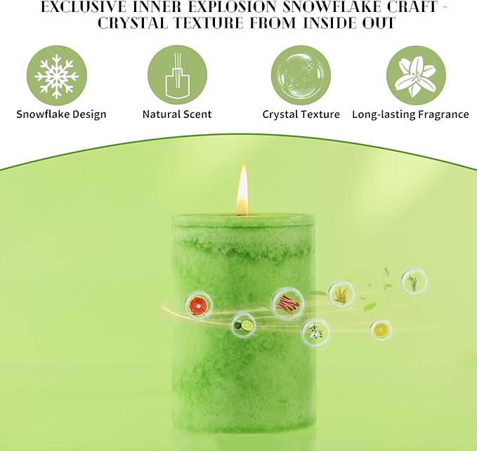 4 Pack Citrus Scented Pillar Candles,Natural Essential Oils,60H Long Burning,Non-Toxic Smokeless Candles for Home Decor and Aromatherapy to Stress & Anxiety Relief,Gifting & Daily Relaxation(2.8x4in)