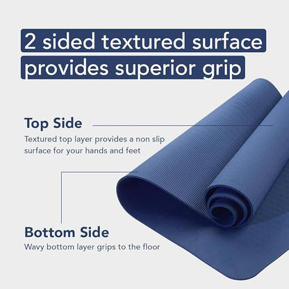 Premium Clever Yoga Mat - Extra Long Yoga Mat Suitable For All Yoga Types - Workout Mat For Home Or On The Go - Includes Our Perfect Fit Mat Bag