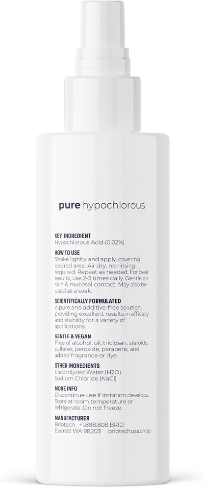 BRIOTECH Pure Hypochlorous Acid Spray and Cleanser, Original Premium HOCl Topical Solution, Multi-Purpose Cleaner, Family Approved & Pet Friendly, 2 fl oz Travel Size