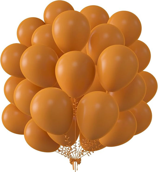 KALOR 12 Inch Retro Bean Orange Balloons, 50 Pcs Latex Helium Balloons for Kid's Birthday Party, Baby Shower, Wedding, Graduate Party Decorations