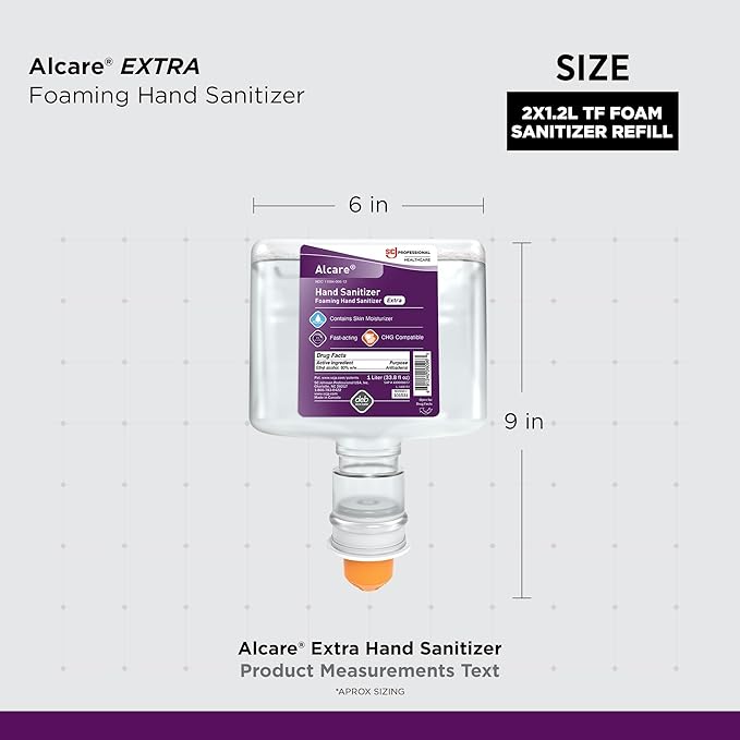 SC Johnson Professional Alcare Extra Foaming Hand Sanitizer 2-Pack 1L Touch-Free Cartridge Refill Pack