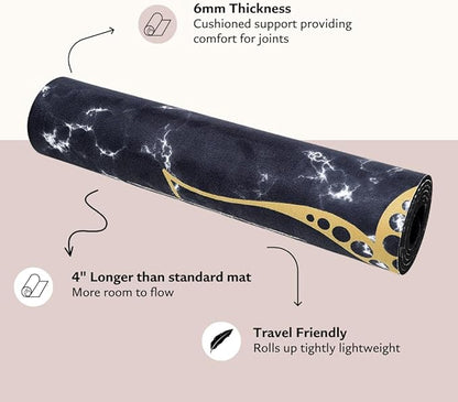 TPE Yoga Mat - Artist Designed, Premium eco friendly mats, Non Slip, Non toxic, Great For Regular & Hot Yoga, Pilates and Workouts (72 inch x 24 inch x 6mm thick)