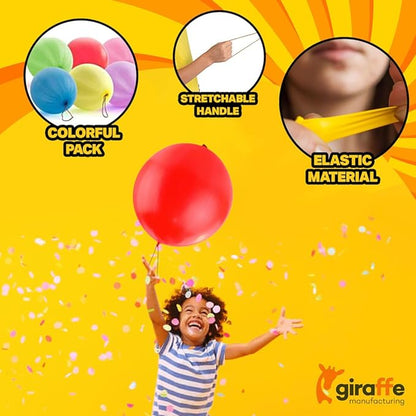 Giraffe 18 Inch Large Thick Latex Neon Rubber Balloons for Kids 30 Pack Bulk - Boys & Girls Birthday Decorations Balloons Party Favors 8-12 Outdoor Strong Party Baloons - Bright Colored Ballon Bag