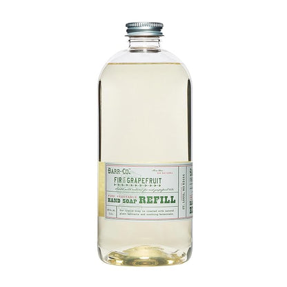BARR-CO. Hand Soap Refill – Natural Liquid Soap with Moisturizing Botanicals, Vegan & Plant-Based, Refreshing Citrus & Balsam Scent, for Kitchen & Bathroom, Fir & Grapefruit 32fl oz