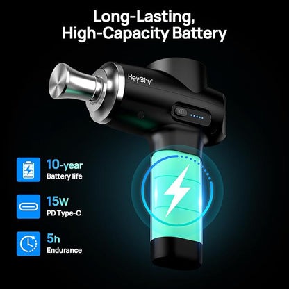 Professional Muscle Massage Gun Deep Tissuewith Metal Head Therapy, Portable Handheld MuscleMassager, Percussion Back Body Masajeador 12mm Amptitude for Athletes, Runner, Gifts for Men Women