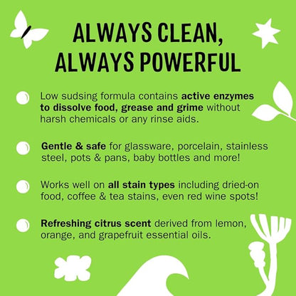 Molly's Suds Dishwasher Powder | Clean Dishwasher Detergent, Cuts Grease & Rinses Clean (Residue-Free) for Sparkling Dishes | 60 Loads (Citrus)