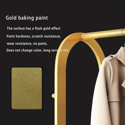 Gold clothing rack,Heavy duty clothes rack with bottom shelves,Small garment rack for hanging clothes,Wardrobe rack,hanging racks for clothes(L:23.6in)
