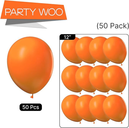 PartyWoo Tangerine Orange Balloons, 50 pcs 12 Inch Dark Orange Balloons, Deep Orange Balloons for Balloon Garland Balloon Arch, Party Decorations, Birthday Decorations, Wedding Decorations, Orange-Y9