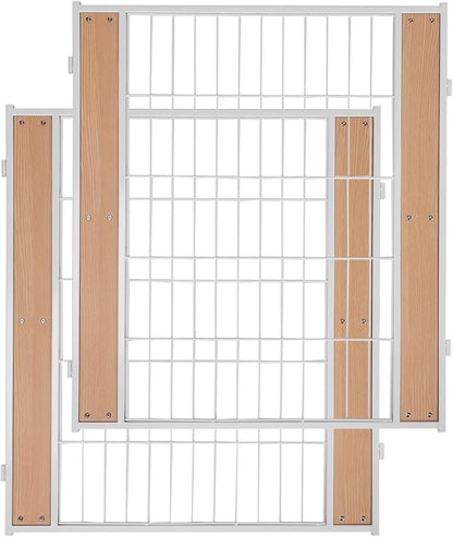 Heavy Duty Dog Playpen 32 Inch Height - Indoor Outdoor Pet Fence Enclosure for Medium and Small Dogs - Foldable Puppy Exercise Pen for Indoor and RV Camping or Yard (2 Panels, 32" H (White))