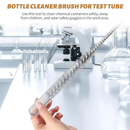 12-Pieces Brass Wire Brush Stainless Steel Wire Brush Set 12" Long Wire Bottle Brush Tube Cleaning Brush Metal Wire Brush for Tubes, Cylinders, Bottles, Auto Parts (6mm/8mm/10mm/15mm/18mm/20mm)