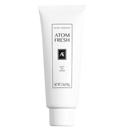 Atom Fresh Deodorant for Women, Natural Deodorantcream with 72-Hour Odor Control, Aluminum Free Deodorant for Sensitive Skin, Baking Soda Free with Amino Acids & Probiotics, Sweet Jam Jasmine, 3.5 oz