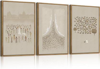 BINCUE Framed Jesus Wall Art Set of 3 Jesus Lamb Wall Decor Lamb of God Art Print for Living Room Bedroom Church 16x24 Inch