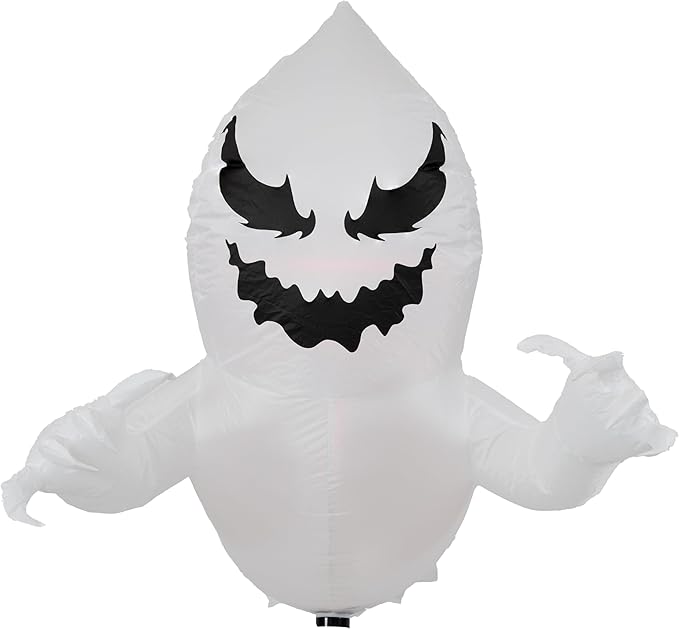 Sunnydaze Pumpkin Jack and Haunted Harold Inflatable Halloween Decoration for Window with Lights - Indoor or Outdoor Use