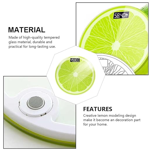 Electronic Body Weight Scale with Creative Lemon Design Large LED Display Compact Bathroom Scale for Accurate Adult Weighing