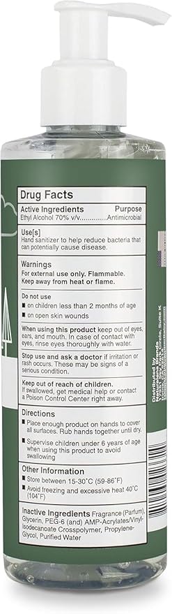 Happy Little Camper Hand Sanitizer with Lemon Zest Scent - Moisturizing Clear Gel with Vitamin E & Antimicrobial Formula- Contains 70% Ethyl Alcohol - Travel Size, Made in USA - 8 Fl Oz, 236ml