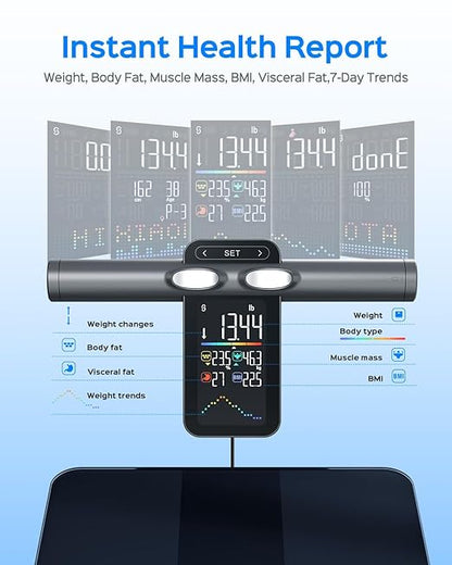8-Sensor Smart Scale, Body Composition Pod Scale with Handheld Display, Measures Body Fat, Muscle Mass & BMI, FSA&HSA Eligible
