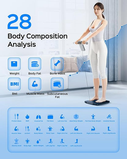 8-Sensor Smart Scale, Body Composition Pod Scale with Handheld Display, Measures Body Fat, Muscle Mass & BMI, FSA&HSA Eligible