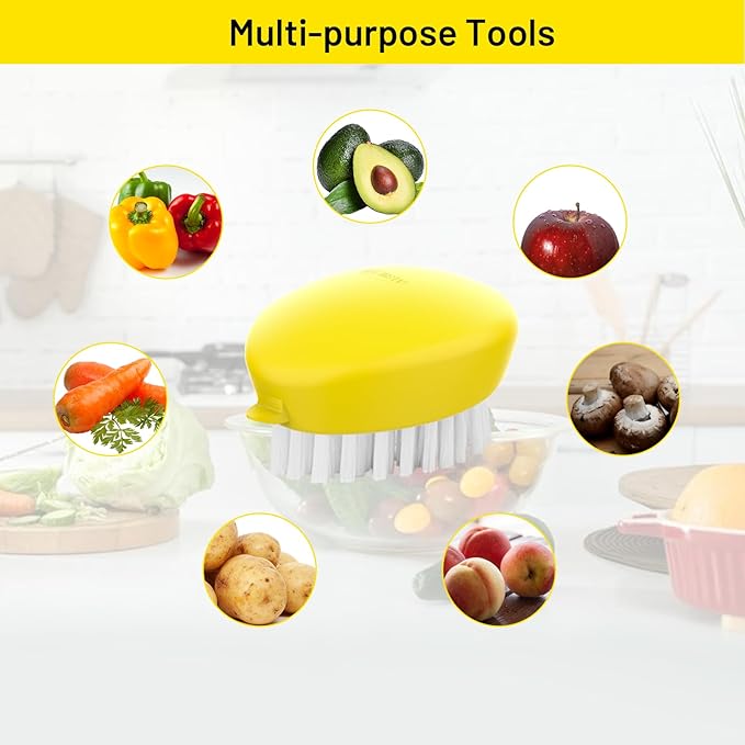 Premium Veggie Brush The Scrubber for Potato Eyes,a Potato Scrubber Suitable for Root Vegetables & Delicate Fruits,a Dual-use Fruit and Vegetable Brush, Your Kitchen Essential