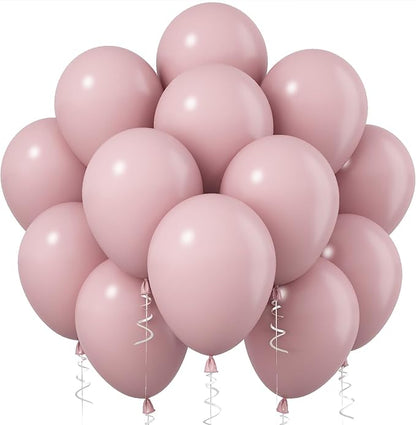 Pink Balloons, 12 Inch 30 Pcs Boho Blush Pink Party Balloon Dusty Rose Nude Pink Balloons Retro Vintage Pink Latex Helium Balloons for Girls Baby Shower Anniversary Wedding Birthday Party Decor