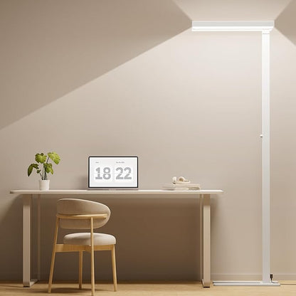 Honeywell 6000LM LED Floor Lamp, 77" Eye-Caring Reading Floor Lamps for Living Room, 60W Modern Natural Daylight 4000K Dimmable Bright Standing Light for Living Room for Kids Study Home Office White