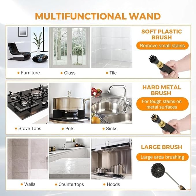 Steam Cleaner for Home, 2500W High-Power Multi-Surface Steamer with 6-Level Adjustment, 10s Fast Heat-Up, 36oz Large Tank for Grout, Upholstery, Car, Kitchen, Bathroom & Floor Cleaning
