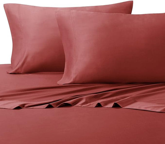 Royal Hotel Bedding Silky Soft, Viscose from Bamboo, and Cotton Blend Pillow-Cases, 100% Luxury Blend, 60% Viscose Made from Bamboo and 40% Cotton Pillowcases, Standard Size, Coral