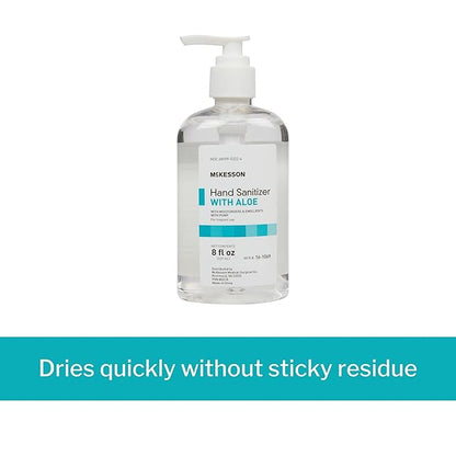 McKesson Hand Sanitizer Pump with Aloe, 8 oz [Pack of 24] Bulk, 62% Ethyl Alcohol