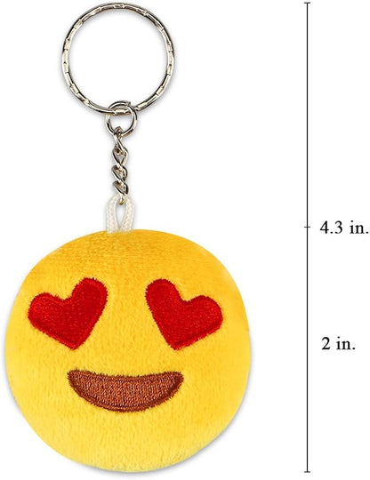 Emoticon Keychains, Dreampark Mini Emoticon Plush Party Favors Valentine' s Day Gifts Birthday Party Supplies, Carnival Prizes Easter Egg Fillers for Kids Treasure Box Bulk Toy Assortment 2" Set of 30