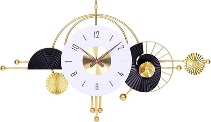 38x22 Inch Modern Metal Wall Clock Battery Operated, Contemporary Silent Non-Ticking Analog Clock for Home Decor, Living Room, Bedroom, Office, Kitchen, Entryway