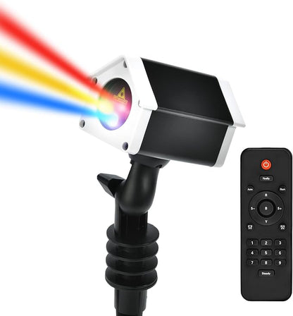Christmas Laser Projector Lights Outdoor, 7 Color Firefly Projection Lights with Remote Controller, Outdoor Waterproof Indoor Patio Garden Landscape Decor Tree Decoration