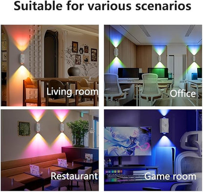 Motion Sensor Night Light,Motion Sensor Light Indoor,USB Type-C Charging,Magnetic Mount,Colorful neon Colors Change,Wall lamp,Battery Operated Wall Sconce for Bedroom,Bathroom
