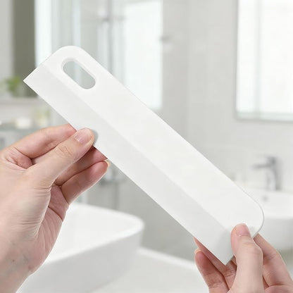 8.6" Kitchen Countertop Squeegee for Shower Small Silicone Squeegee for Glass Doors Window Cleaning Scraper for Mirror Sink Counter Bathroom, White Grey