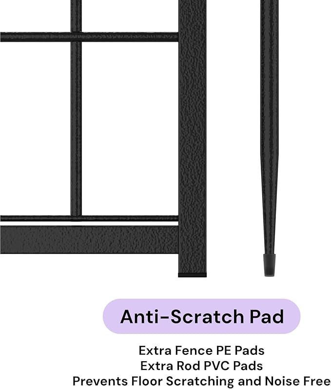 SunsGrove Dog Playpen Outdoor, Heavy Duty 40 Inch 2 Panels Play Pen for Medium and Large Dogs, Free and Safe Play Dog Fence, Black