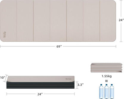 1/2 Inch Extra Thick Yoga Mat Pilates Equipment, 69"x24" Odorless Workout Mats for Home Gym, Non-slip Exercise Mats for Women Men Home Workout, Foldable Yoga Mats for Travel Camping Sleeping