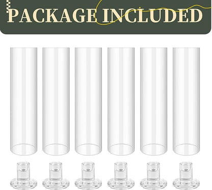 6pcs Hurricane Glass Candle Holders for Candlesticks,Large Glass Hurricane Candle Holder Bulk,Taper Hurricane Candle Holder with Cover and Heavy Base for Wedding Party Christmas