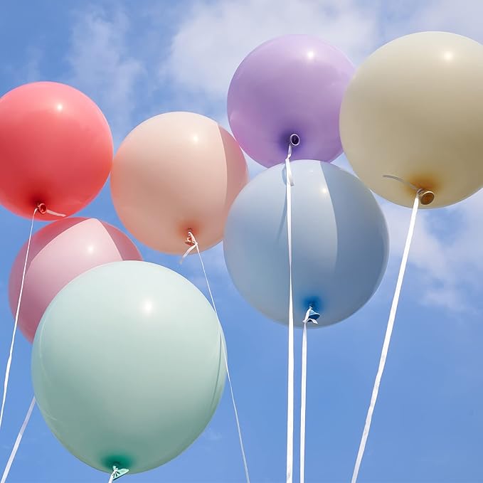 PartyWoo Pastel Balloons 50pcs 12 Inch Pastel Rainbow Latex Balloons for Baby Shower Gender Reveal Engagement Bachelorette Easter Bridal Shower Anniversary Retirement Birthday Party Decorations