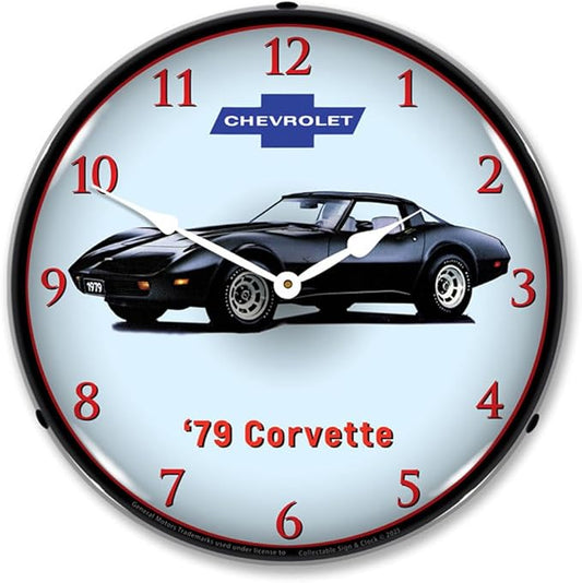 C3 1979 Corvette LED Wall Clock Illuminated not Neon