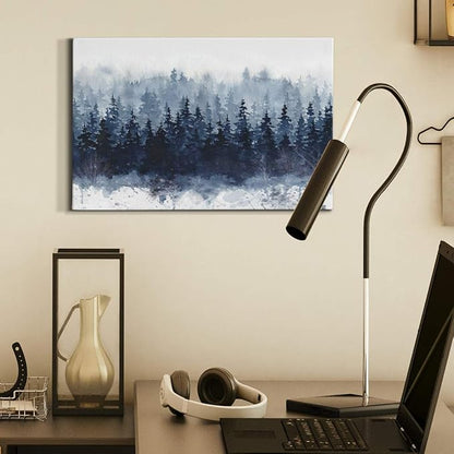 Wexford Home Decor Landscape Canvas Wall Art Abstract Floral Painting Modern Pictures Artwork Decoration for Living Room Kitchen Bathroom Office, Ready to Hang, indigo forest, 18x27