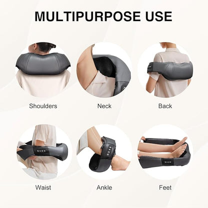 Nekteck Shiatsu Neck and Back Massager with Soothing Heat, Shoulder Massager for Pain Relief Deep Tissue, Electric 3D Kneading Massage Tools for Leg Body Muscle, Corded Power, Gifts for Him Her