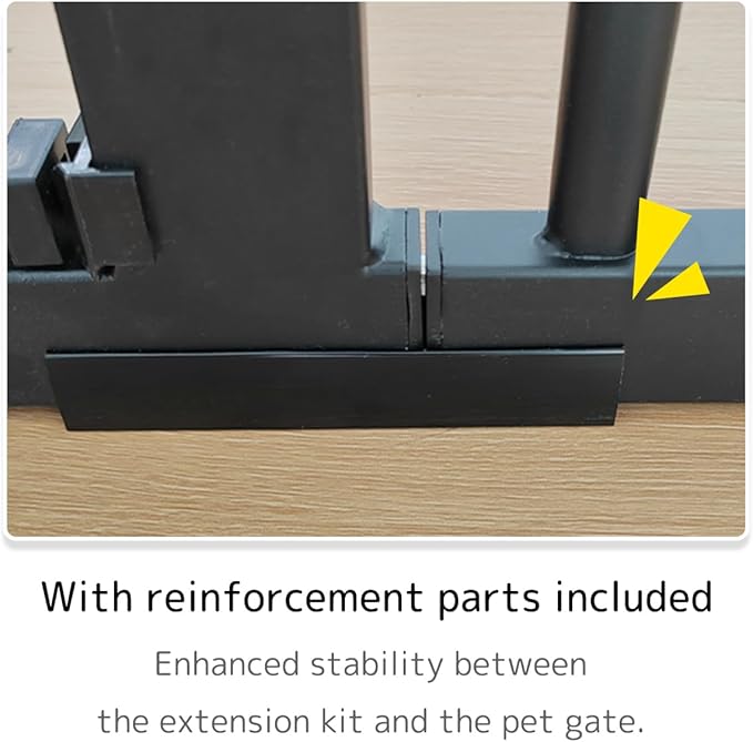 Lumizone Extra Tall Pet Gate 55.12" High Pressure Mounted 16.73" Wide Extension kit 1.37" Gap (16.73" W, Black)