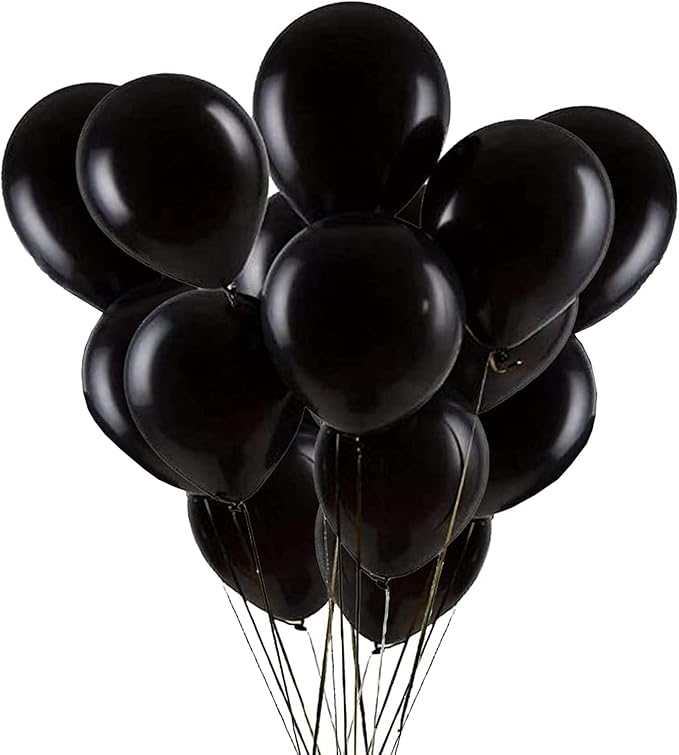 Black Balloons for Halloween Decoration 12inch 100pcs Black Latex Balloons for Brthday Party Decoration