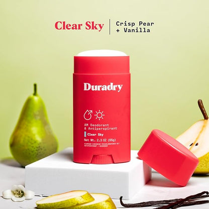 Clinical-Strength Antiperspirant Deodorant for Women and Men - Clean formula with Natural Ingredients, Odor, and Excessive Sweat protection for Armpits - Clear Sky, 2.3 Oz (Pack of 2)