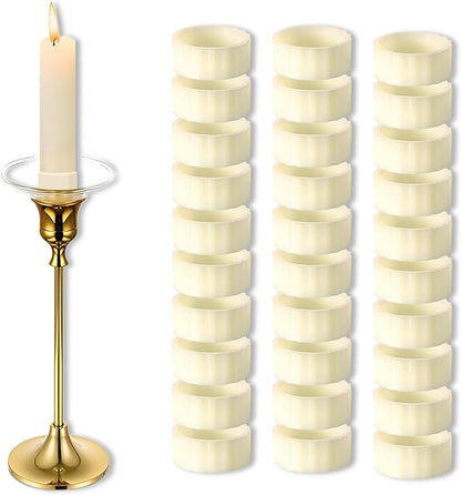 Silicone Candle Holder Base Stabiliser30cps Candle Ring Gripper Wishing Rubber Washer Candlestick Silicone Ring Non-Slip.for Taper Candles and Candle Cups.Weddings and Home Decor Gifts.(White)