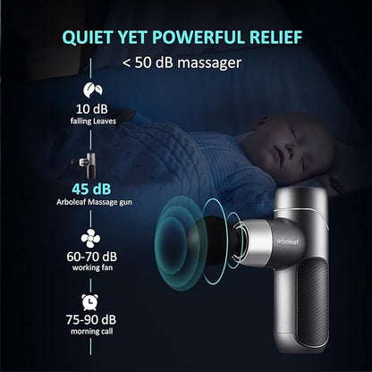 arboleaf Mini Massage Gun Deep Tissue, Muscle Massager for Back Pain Relief, Small Massage Gun Travel Massager Handheld, Quiet Percussion Massager Portable