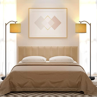 Floor Lamp for Living Room,LED Arched Stand Lamp,Tall Modern Standing Lamp with Linen Shade,E26 Socket, Footswitch, Mid Century Floor Lamps for Bedrooms,Office,Gray Double-Layer lampshade