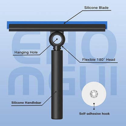 Squeegee for Window Cleaning, Shower Squeegee with Extension Pole, Telescopic Squeegee, Extendable Window Cleaner Tool for Car Windows, Tile Walls, Sliding Door, Shower Glass Door